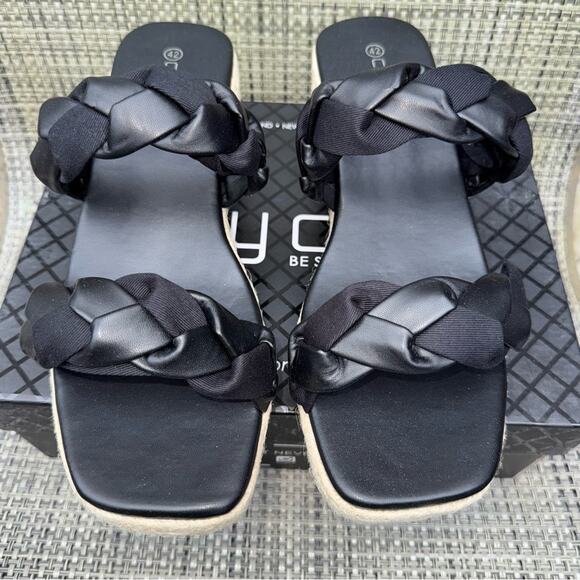 City Chic NWT Roxy Platform Sandals Black Braided Size 11W  11 Wide - Picture 7 of 11